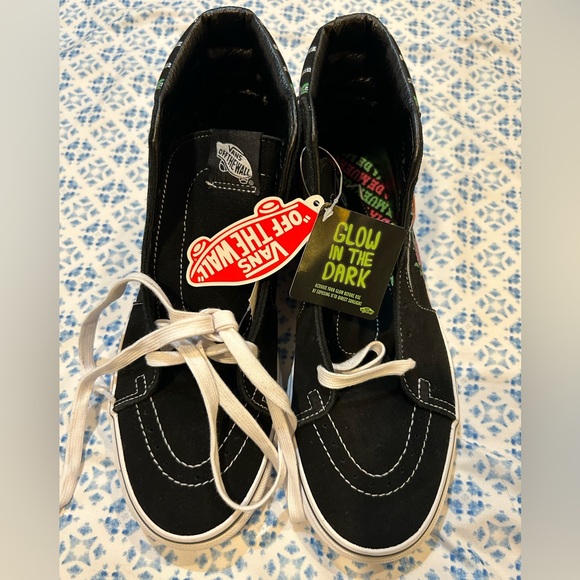 Vans Sk8-Hi Dia De Los Muertos Day of the Dead Black & White Skate Shoes *No Box - Picture 6 of 6